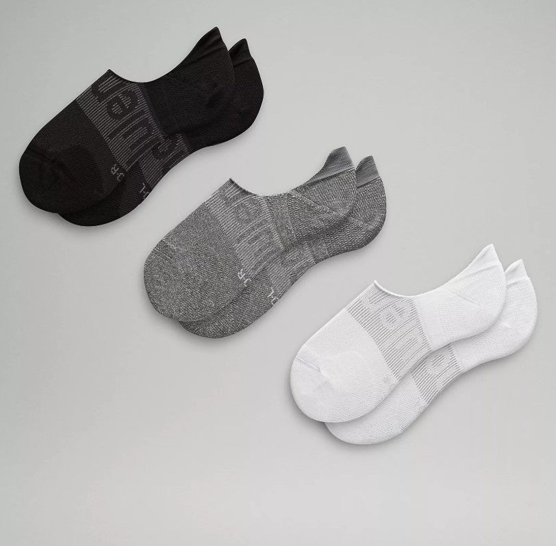 Lululemon Women's Power Stride No-Show Socks with Active Grip 3 Pack